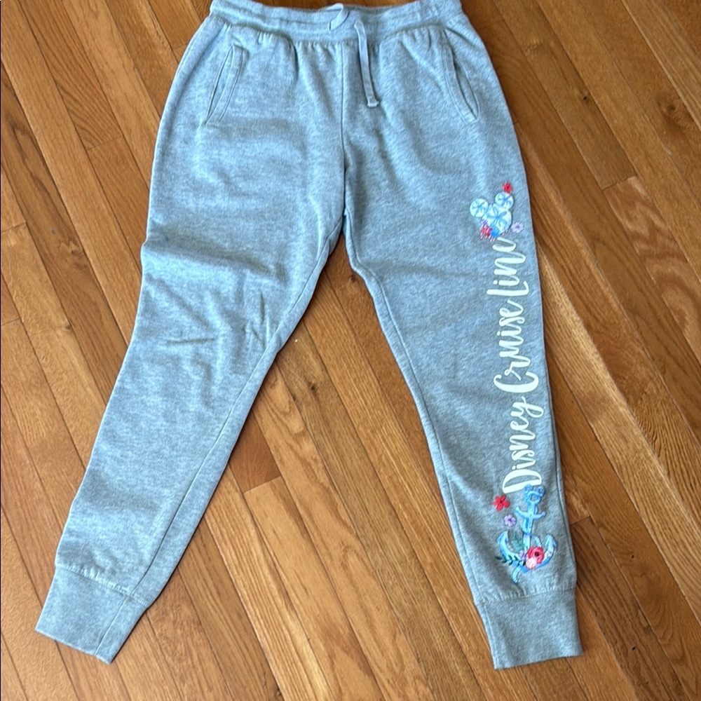 Heather Gray Joggers with Tapered Leg and Elastic Waistband Disney Cruise Line